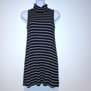 The Limited Striped Ribbed Turtleneck Top